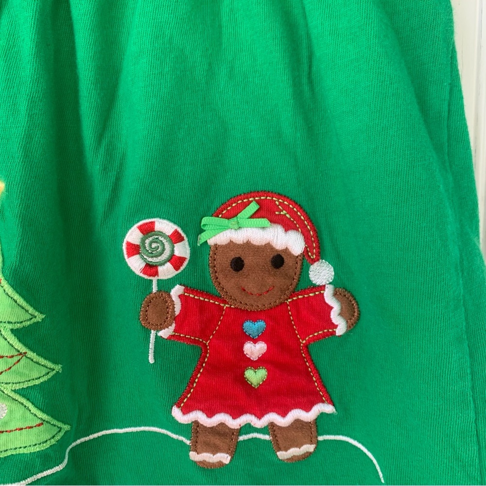 Sophie Rose (3T) Festive Green Holiday Dress with Red Accents - Picture 5 of 8